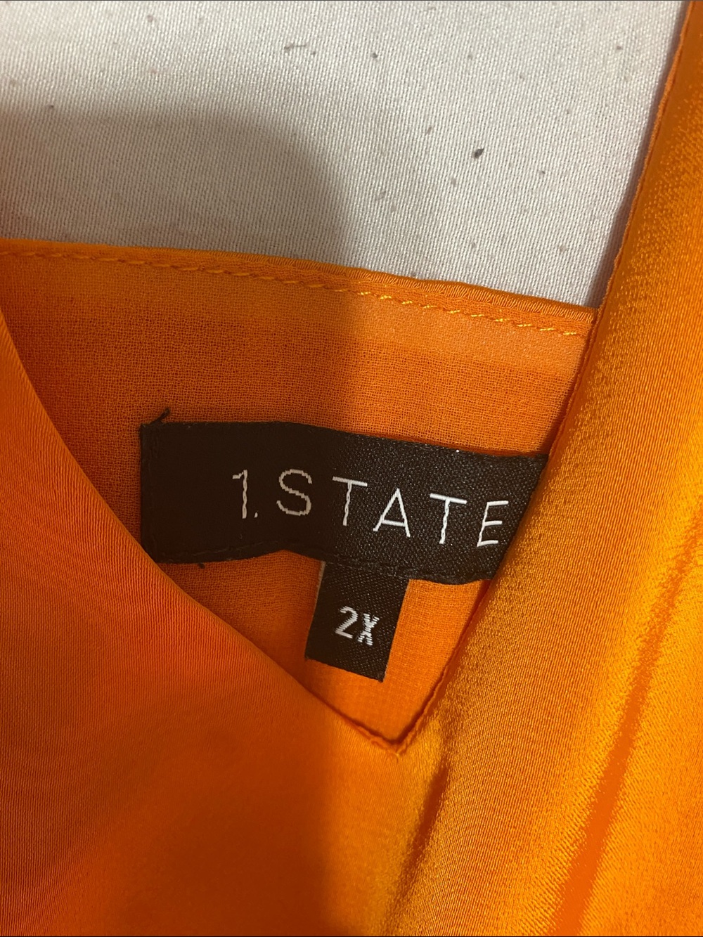 1 STATE Vibrant Orange Satin Halter Camisole - Picture 2 of 5